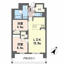 リビエナ グラン 新梅田 2LDKの間取図画像