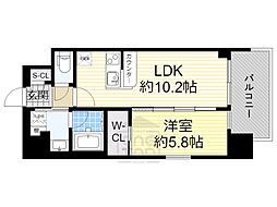 グランカーサ新大阪South 1LDKの間取図画像