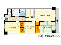 メゾンドール南千里 3LDKの間取図画像