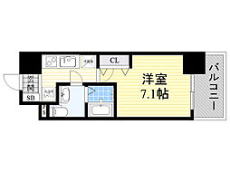 ラクラス新大阪 1Kの間取図画像