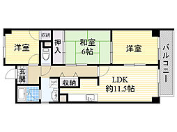 サンヒルズ千里 3LDKの間取図画像