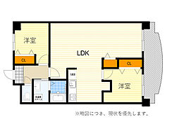 パークハイツアイリス2号館 2LDKの間取図画像