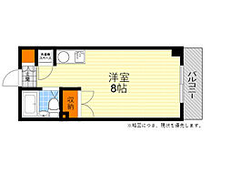 東明マンション江坂 ワンルームの間取図画像