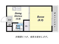 アミニティーハイツ ワンルームの間取図画像