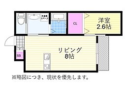 リアコート関大前II 1LDKの間取図画像