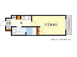ヴィラ・フェザント 1Kの間取図画像