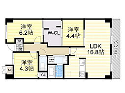 インプルーブ緑地公園 3LDKの間取図画像