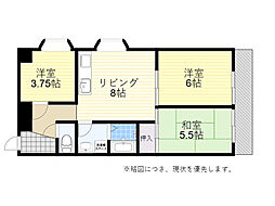 メゾン千里中央 2LDKの間取図画像