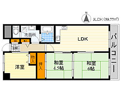 サンパレス桃山台 3LDKの間取図画像