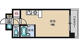 エクセレント上新13 ワンルームの間取図画像
