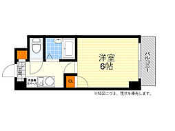 パインコート江坂2 1Kの間取図画像
