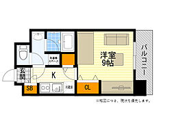 アスール江坂 1Kの間取図画像