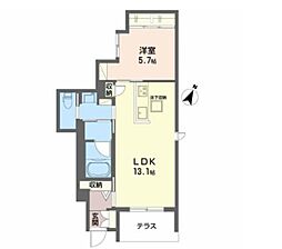 シャーメゾン豊中本町II 1LDKの間取図画像