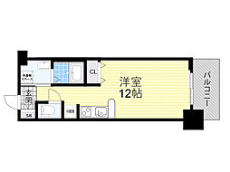 ニッケノーブルハイツ江坂 ワンルームの間取図画像