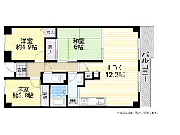 グランベール桃山台 3LDKの間取図画像