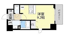 プレサンスOSAKA江坂 ワンルームの間取図画像