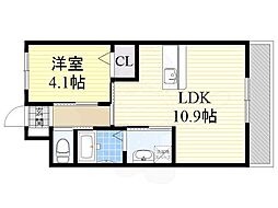 ラ・ジュネス千里 1LDKの間取図画像