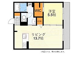 カーサ・西泉丘A 1LDKの間取図画像
