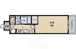 ヴィラ・デ・ソフィテル江坂 1Kの間取図画像