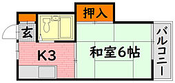 アベニュー 1Kの間取図画像