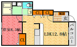 間取図画像 1LDK
