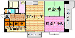 La宇宙 2LDKの間取図画像