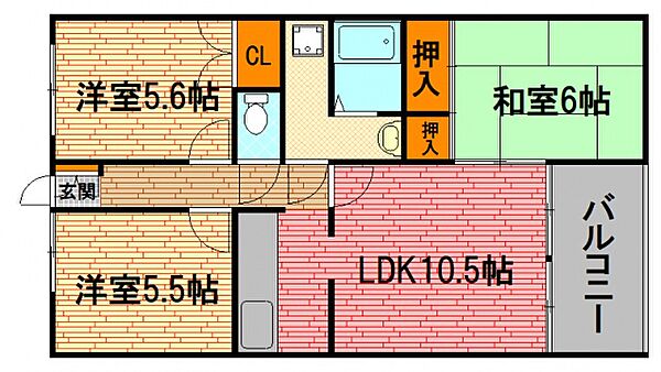 レジデンス梅林 404号室｜広島県広島市安佐南区八木３丁目(賃貸マンション3LDK・4階・65.87㎡)の写真 その2