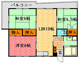 田中ビル 301号室 ｜ 広島県安芸郡海田町月見町11-27（賃貸マンション3LDK・3階・54.18㎡） その2