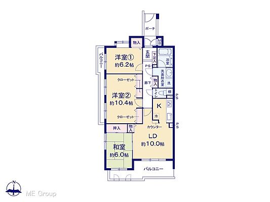 間取り ネオハイツ都賀 2階/-