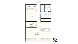 マンションニュー行徳第1 1LDKの間取図画像