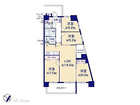 4LDK 間取り