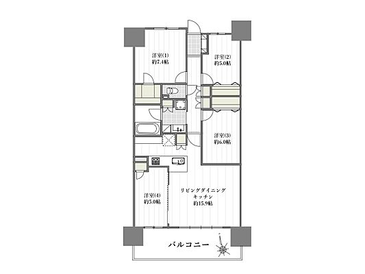 間取り ユトリシア参番街 9階/-