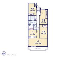コスモ八千代台 3LDKの間取り