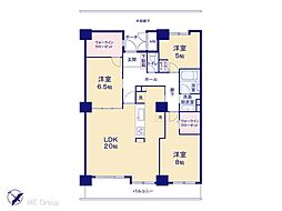 スカイプラザユーカリが丘イーストタワー 3LDKの間取図画像