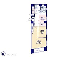 市川ニューハイツ 1LDKの間取図画像