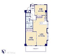 キャニオンマンション本八幡 2LDKの間取図画像