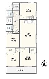 真間パレスマンション 4LDKの間取図画像