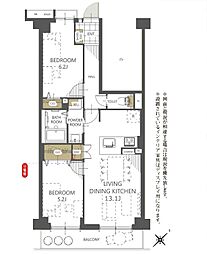 モア・ステージ新浦安 2LDKの間取図画像