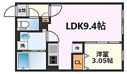 quador 名古屋WEST 5階1LDKの間取り