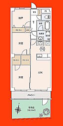 ライオンズマンション船橋第3 2SLDKの間取図画像