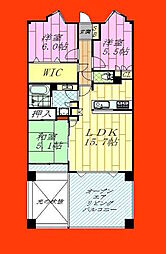 ヴェレーナ津田沼 3LDKの間取図画像