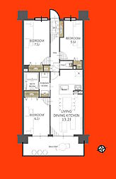 クレストシティタワーズ浦安ブライトウィング 3LDKの間取図画像