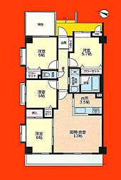 ジェイシティ松戸 4LDKの間取図画像