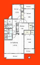 パシフィック我孫子グリーンタウン11 3LDKの間取図画像