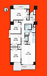 稲毛スカイタウン8号館 4LDKの間取図画像