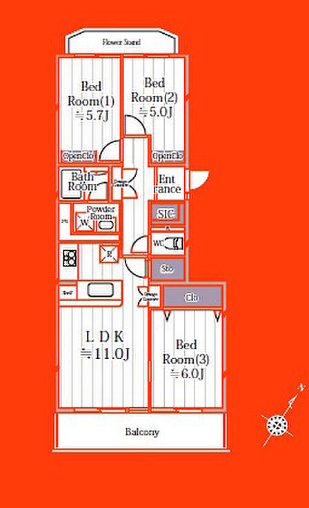 3LDK 間取り