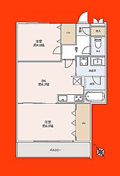 コープ新浦安 2DKの間取図画像