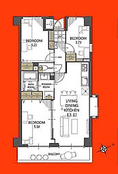 藤和松戸常盤平コープ 3LDKの間取図画像