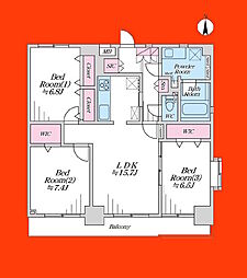グランドヴィラ津田沼 3LDKの間取図画像