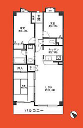 レクセルマンション行徳第2 3LDKの間取図画像